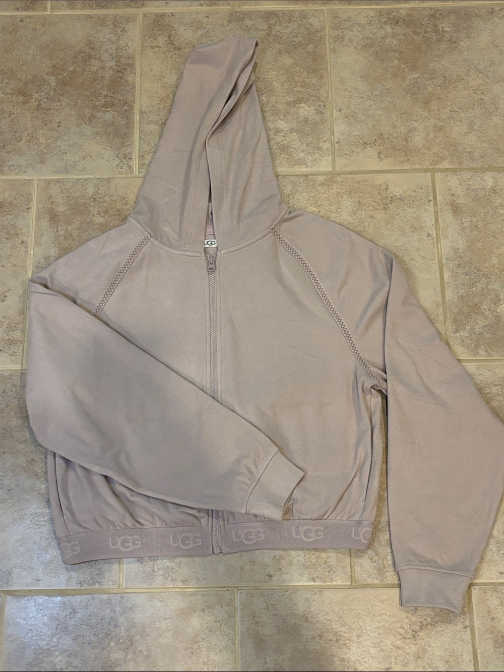 UGG Aubrie Women's Mauve / Taupe Full-Zip Crop Hoodie Large